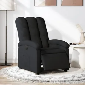 vidaXL Fauteuil inclinable électrique Noir Tissu pas cher