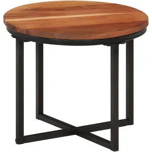 vidaXL Table basse 35x35x30 cm bois massif acacia et fer pas cher