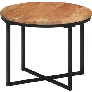 vidaXL Table basse 45x45x35 cm bois massif acacia et fer pas cher