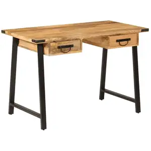 Comparateur de prix : vidaXL Bureau avec tiroirs 105x55x70 cm bois de manguier massif et fer