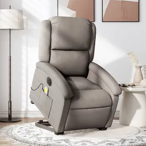 Comparateur de prix : vidaXL Fauteuil inclinable de massage électrique Taupe Tissu