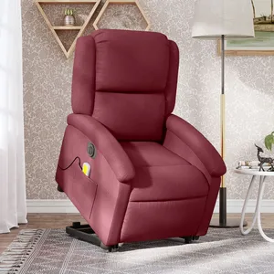 Comparateur de prix : vidaXL Fauteuil inclinable de massage électrique Rouge bordeaux Tissu