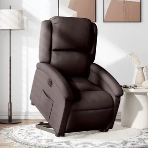 vidaXL Fauteuil inclinable électrique marron foncé tissu pas cher
