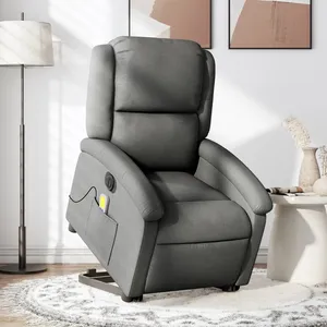Comparateur de prix : vidaXL Fauteuil inclinable de massage électrique Gris foncé Tissu