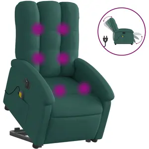 Comparateur de prix : vidaXL Fauteuil inclinable de massage électrique Vert foncé Tissu