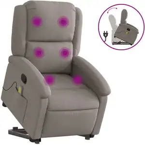 Comparateur de prix : vidaXL Fauteuil inclinable de massage Taupe Tissu