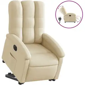 Comparateur de prix : vidaXL Fauteuil inclinable électrique crème tissu