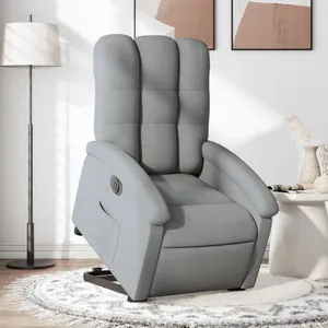 vidaXL Fauteuil inclinable électrique gris clair tissu pas cher