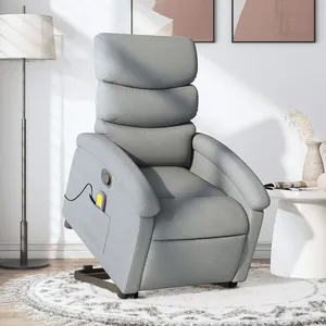 Comparateur de prix : vidaXL Fauteuil de massage inclinable Gris clair Tissu