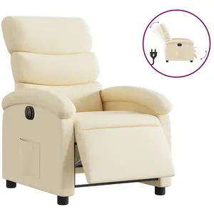 Comparateur de prix : vidaXL Fauteuil inclinable électrique Crème Tissu