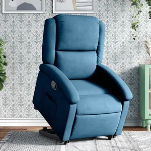 Comparateur de prix : vidaXL Fauteuil inclinable bleu velours