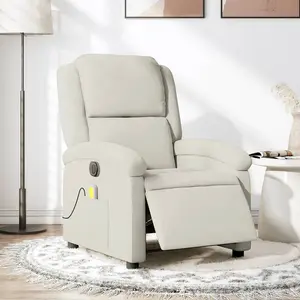 Comparateur de prix : vidaXL Fauteuil inclinable de massage électrique crème velours