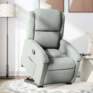Comparateur de prix : vidaXL Fauteuil inclinable Gris clair Velours