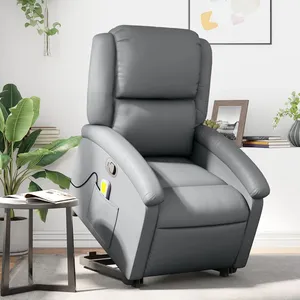 vidaXL Fauteuil inclinable de massage Gris Similicuir pas cher