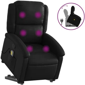 vidaXL Fauteuil inclinable de massage Noir Similicuir