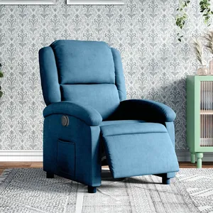 Comparateur de prix : vidaXL Fauteuil inclinable électrique bleu velours
