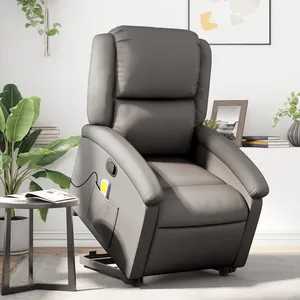 Comparateur de prix : vidaXL Fauteuil inclinable de massage gris cuir véritable