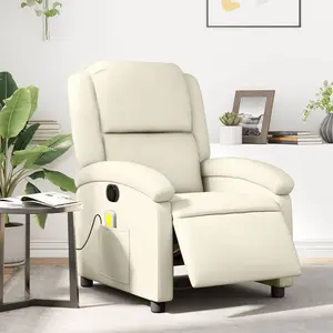 Comparateur de prix : vidaXL Fauteuil de massage inclinable électrique crème similicuir