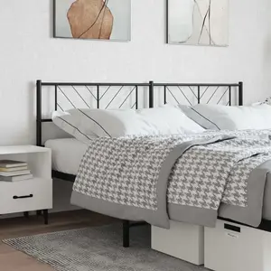 vidaXL Tête de lit métal noir 180 cm pas cher