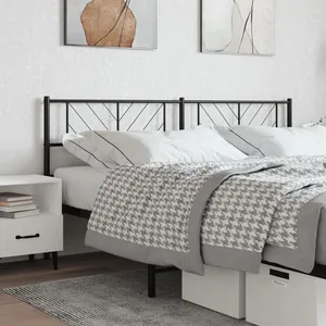 vidaXL Tête de lit métal noir 193 cm pas cher