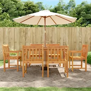 vidaXL Ensemble à manger de jardin 7 pcs Bois d'acacia solide pas cher