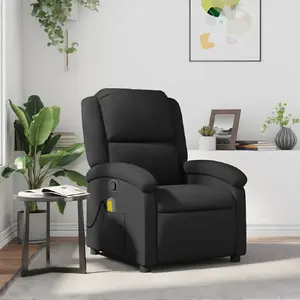 Comparateur de prix : vidaXL Fauteuil de massage inclinable noir cuir véritable