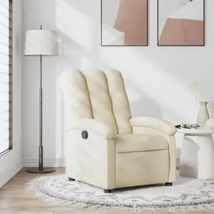 vidaXL Fauteuil inclinable Crème Tissu pas cher