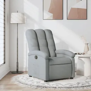 Comparateur de prix : vidaXL Fauteuil inclinable Gris clair Tissu