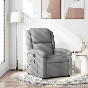 Comparateur de prix : vidaXL Fauteuil de massage inclinable Gris clair Tissu