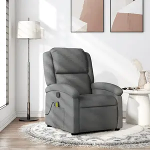 Comparateur de prix : vidaXL Fauteuil de massage inclinable Gris foncé Tissu