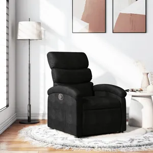 vidaXL Fauteuil inclinable Noir Tissu pas cher