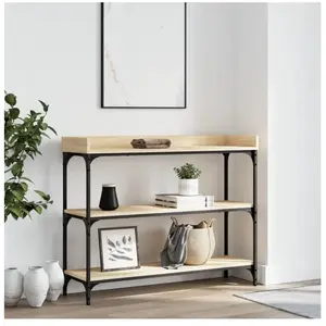 Comparateur de prix : vidaXL Table console avec étagères chêne sonoma 100x30x80 cm