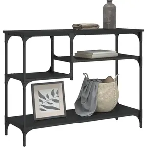 Comparateur de prix : vidaXL Table console avec étagères noir 100x35x75 cm