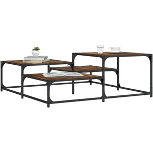 Comparateur de prix : vidaXL Table basse chêne fumé 107x107x40 cm bois d'ingénierie