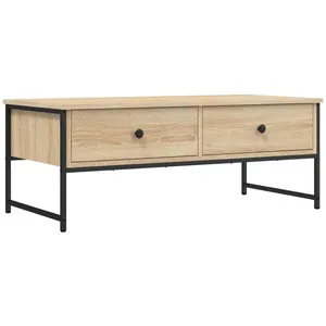 Comparateur de prix : vidaXL Table basse chêne sonoma 101x49x39,5 cm bois d'ingénierie