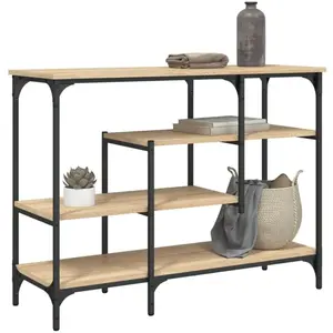 vidaXL Table console avec étagères chêne sonoma 100x35x75 cm pas cher