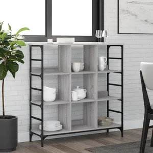 vidaXL Buffet sonoma gris 102x32x103,5 cm bois d'ingénierie pas cher