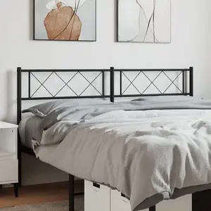 vidaXL Tête de lit métal noir 120 cm pas cher