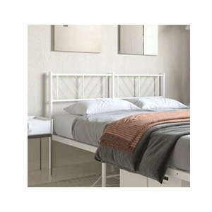 VidaXL Tête de Lit, Accessoire de Lit avec Pieds, Tête de Cadre de Lit, Meuble de Chambre à Coucher Maison Intérieur, Métal Blanc 150 cm pas cher