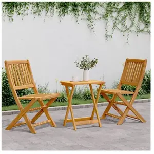 vidaXL Ensemble à manger de jardin pliable 3 pcs bois d'acacia massif pas cher