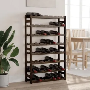 vidaXL Casier à bouteilles pour 56 bouteilles noir bois pin solide pas cher