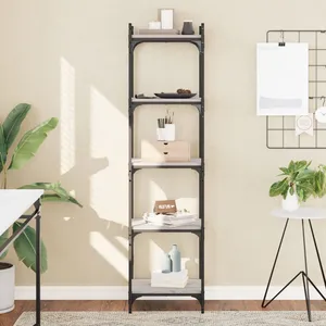 vidaXL Bibliothèque à 5 niveaux sonoma gris 40x30x154 cm pas cher