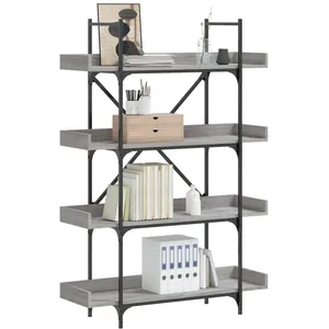 Comparateur de prix : vidaXL Bibliothèque à 4 niveaux sonoma gris 100x33x145,5 cm