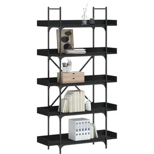 vidaXL Bibliothèque 5 niveaux noir 100x33x180,5 cm bois d'ingénierie pas cher
