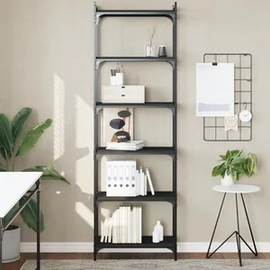 vidaXL Bibliothèque 6 niveaux noir 60x30x188 cm bois d'ingénierie pas cher