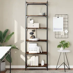 vidaXL Bibliothèque 6 niveaux chêne fumé 60x30x188cm bois d'ingénierie pas cher
