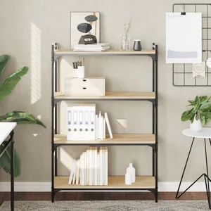 vidaXL Bibliothèque à 4 niveaux chêne sonoma 80x30x120 cm pas cher