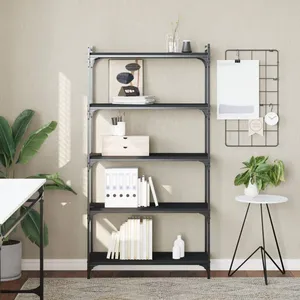 vidaXL Bibliothèque 5 niveaux noir 80x30x154 cm bois d'ingénierie pas cher