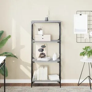 vidaXL Bibliothèque à 4 niveaux sonoma gris 59x35x132 cm pas cher