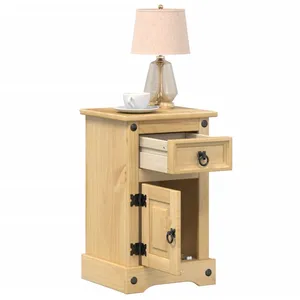 vidaXL Table de chevet Corona 35x32,5x58 cm bois de pin massif pas cher